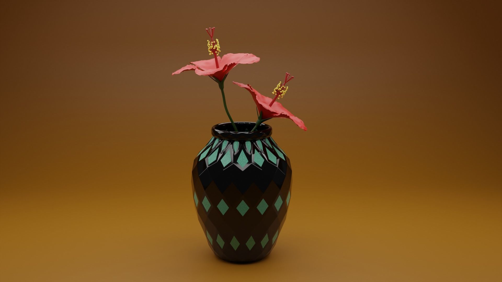 3D Flower and tops 3D model_3