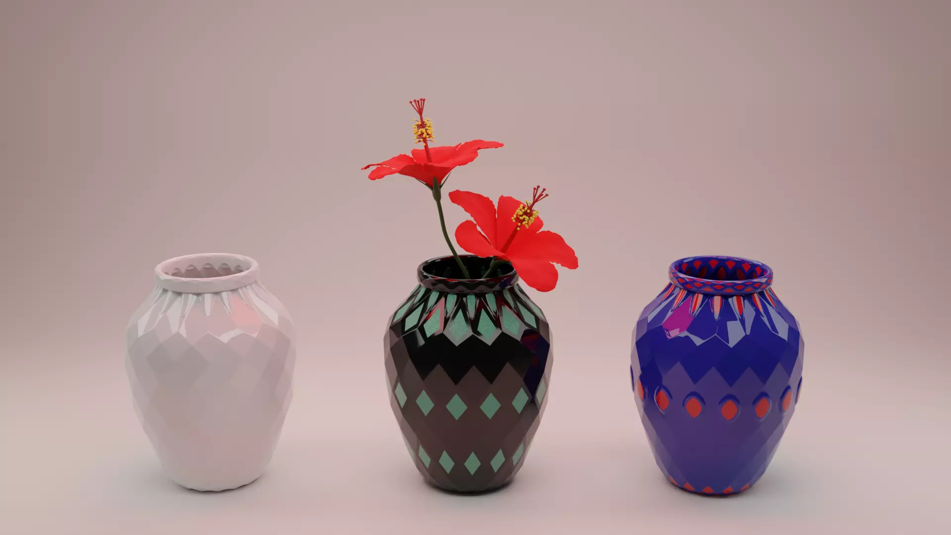 3D Flower and tops 3D model_0