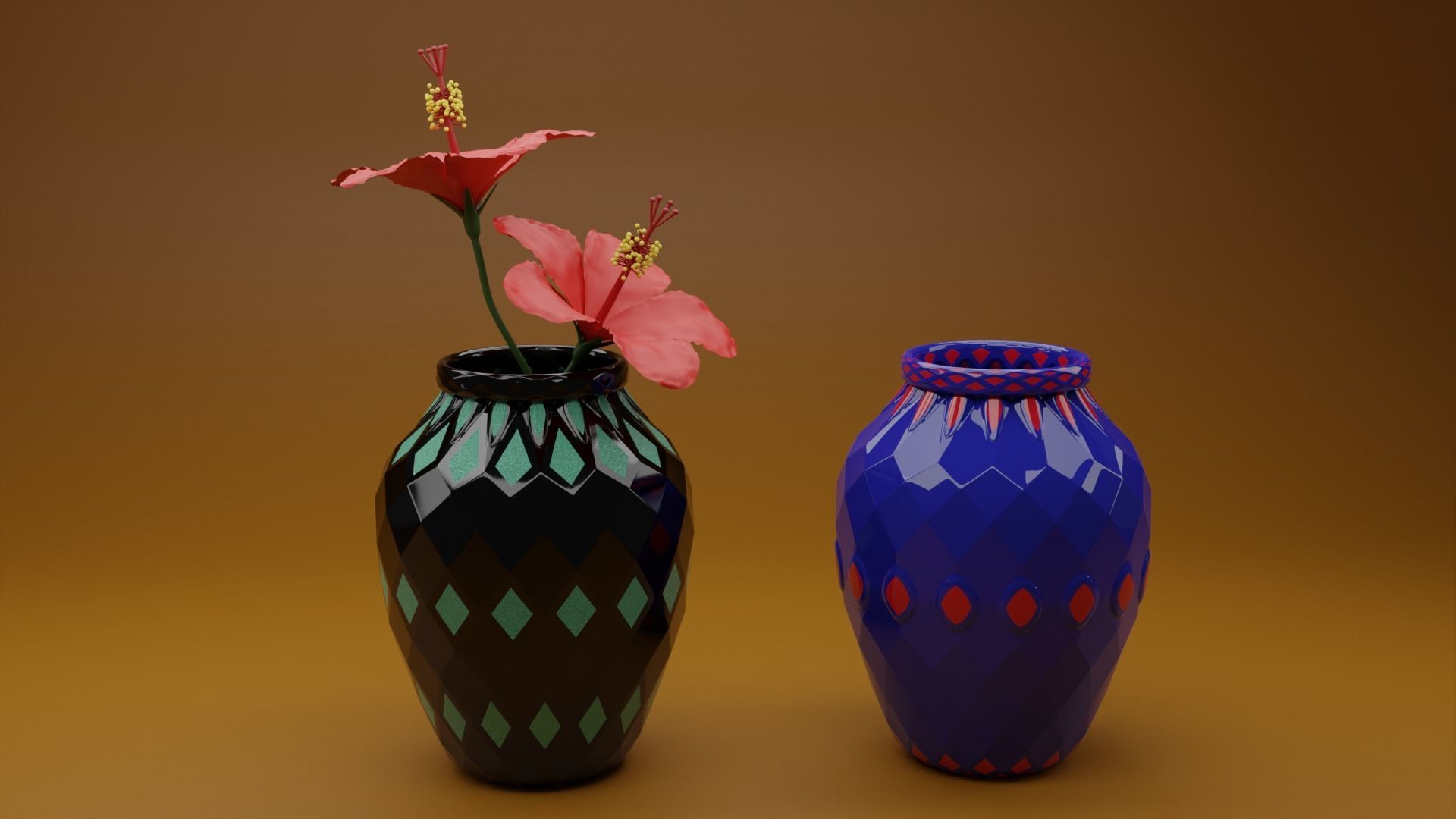 3D Flower and tops 3D model_2