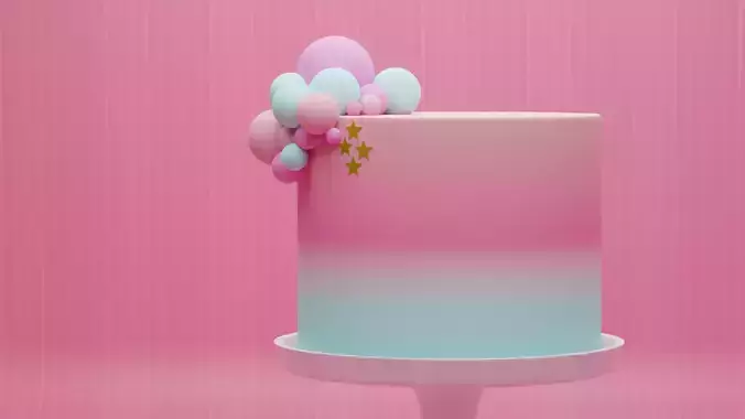 Pink and Blue Cake