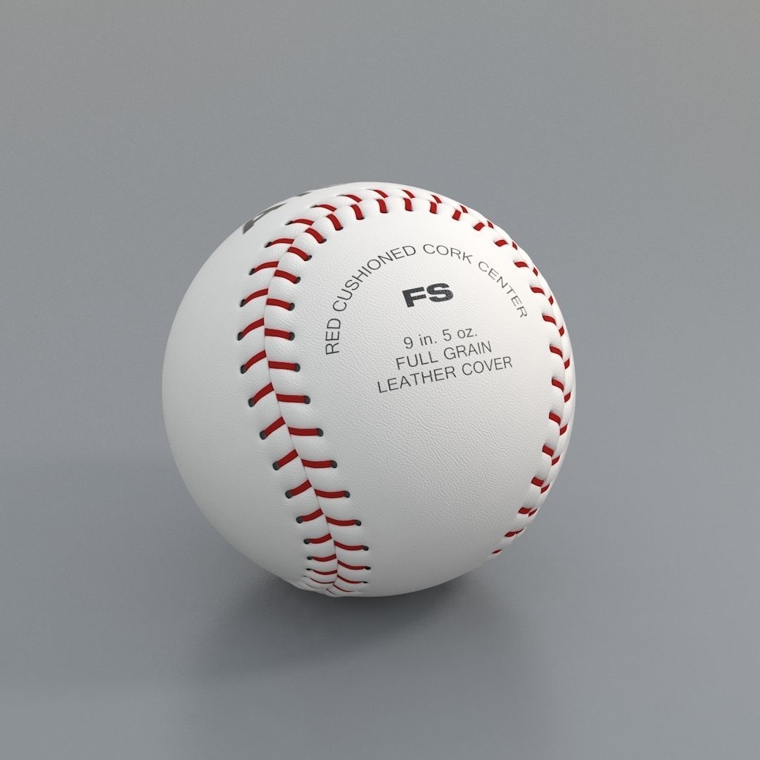 Baseball ball Free 3D model_2