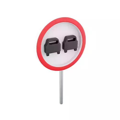 3D  overtaking sign cartoon icon