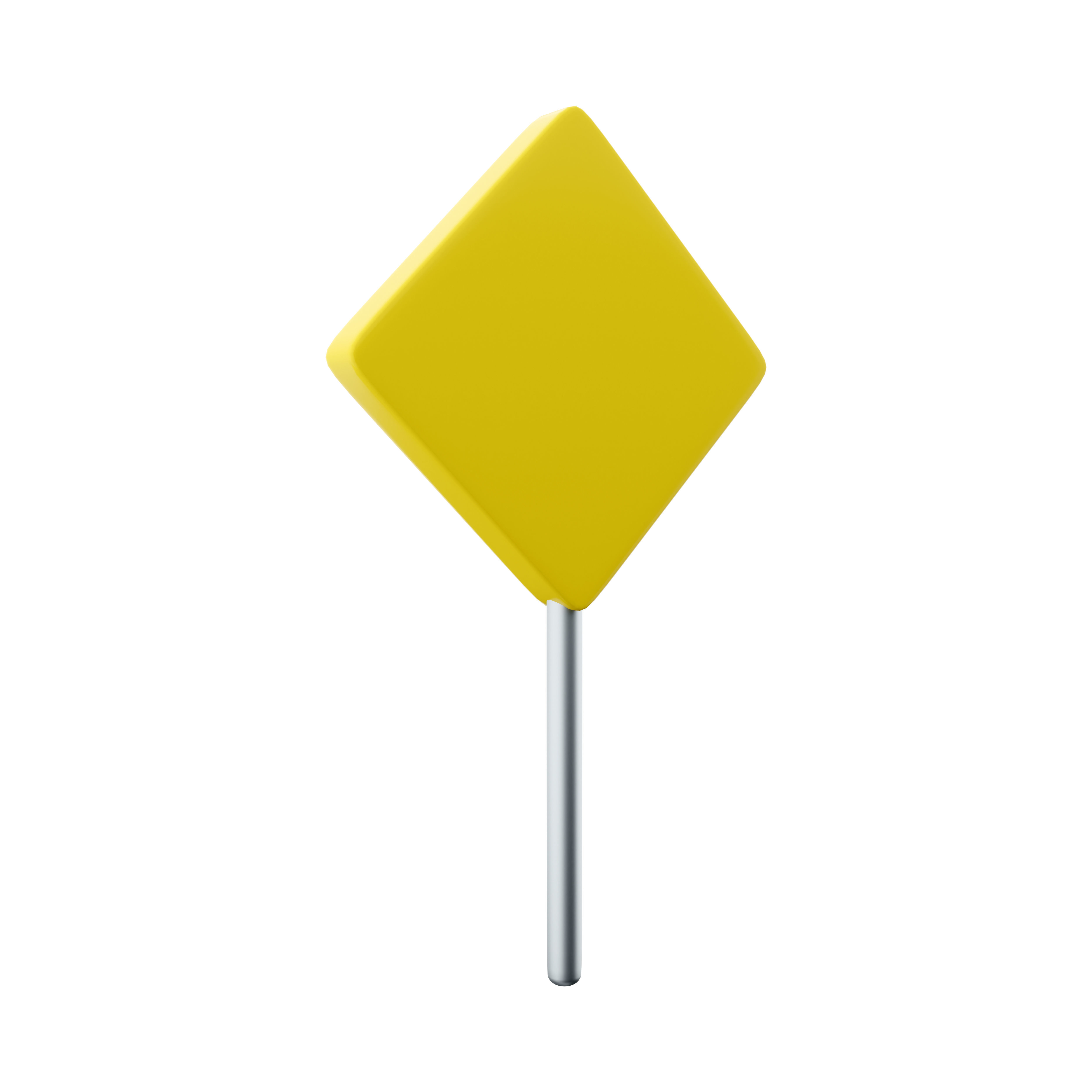  3d Turn left ahead sign  cartoon icon 3D model_1