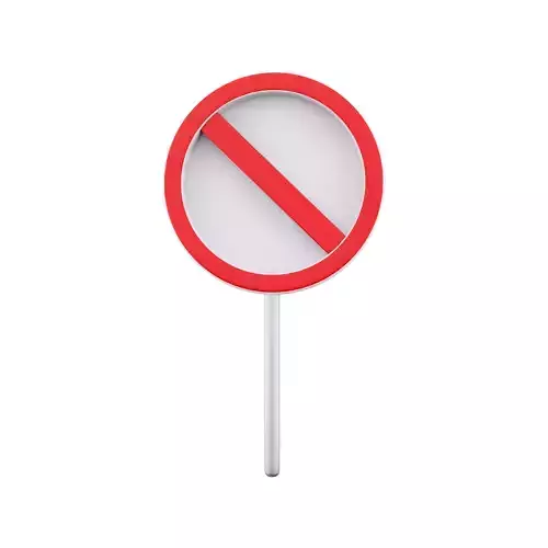 3d  No waiting sign icon