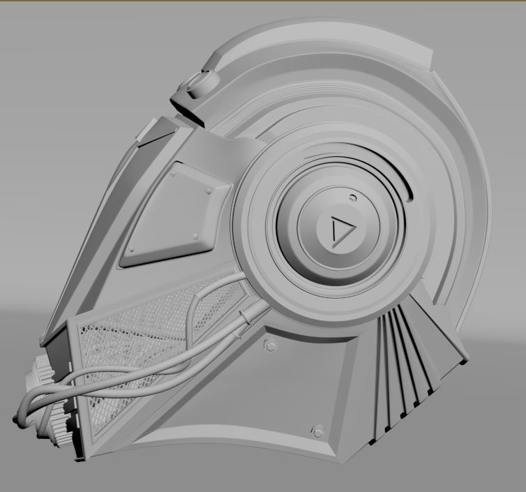 SCI-FI Helmat model Low-poly 3D model_4