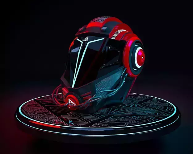 SCI-FI Helmat model Low-poly 3D model