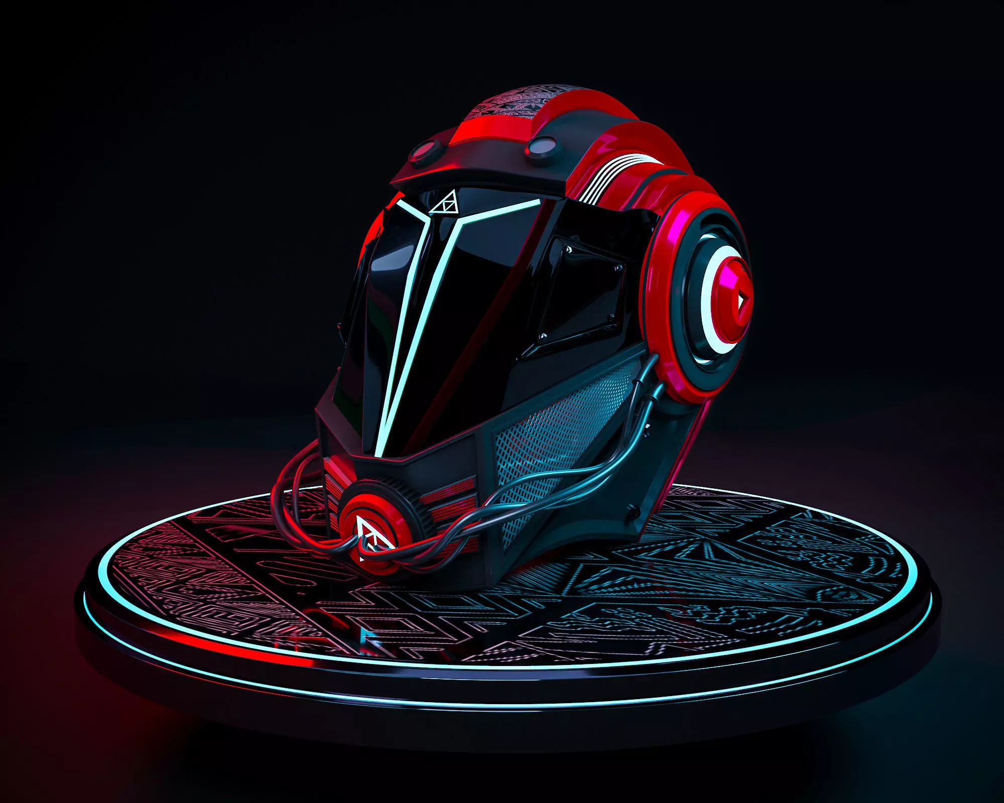 SCI-FI Helmat model Low-poly 3D model_0