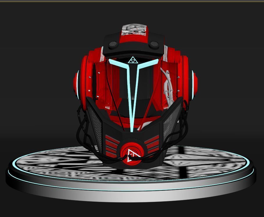SCI-FI Helmat model Low-poly 3D model_5