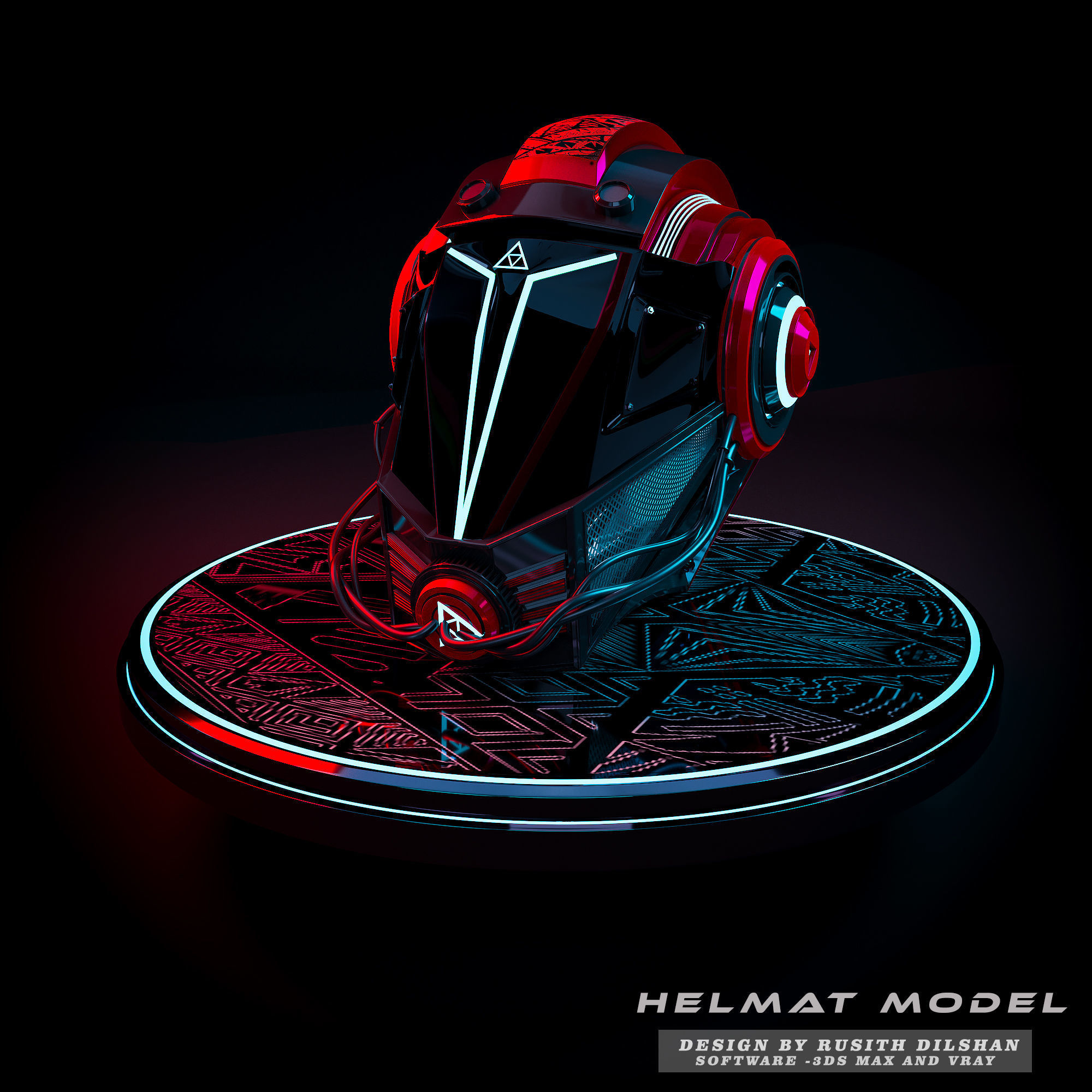 SCI-FI Helmat model Low-poly 3D model_1