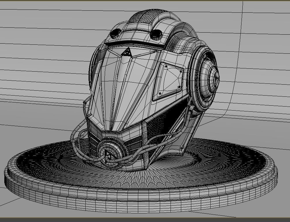 SCI-FI Helmat model Low-poly 3D model_3