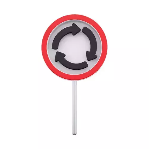 3d Roundabout Circulation sign  icon 3D model