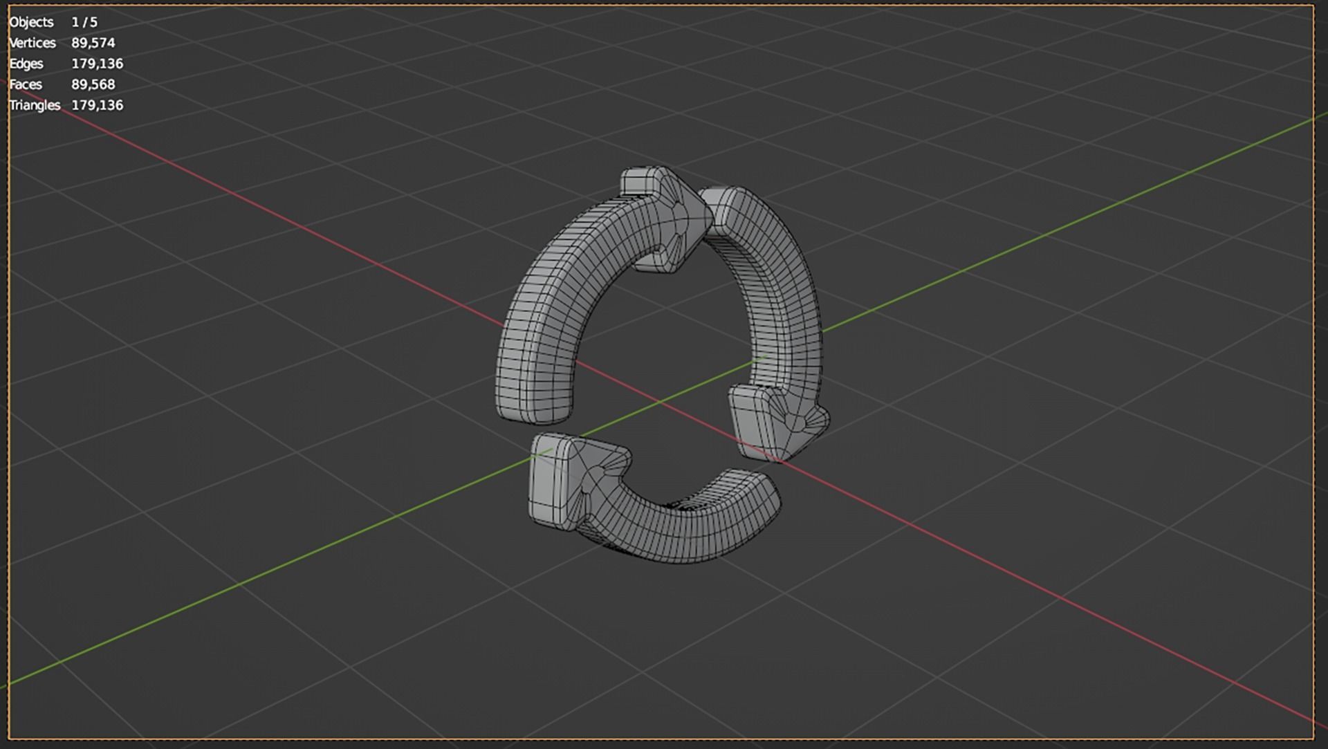 3D  arrows moving in green circle 3D model_6