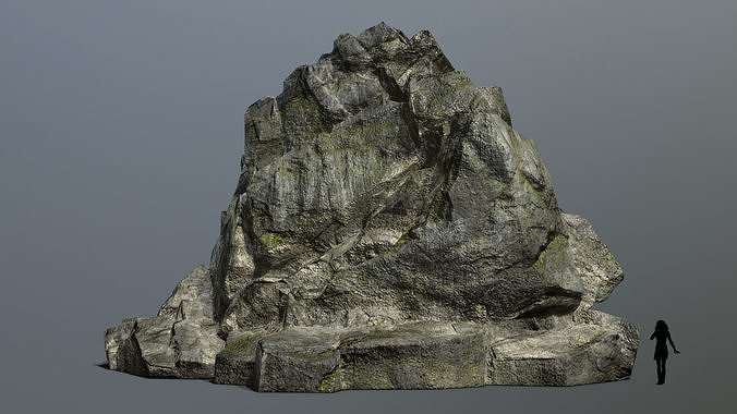 Mountain 2 rock Low-poly 3D model