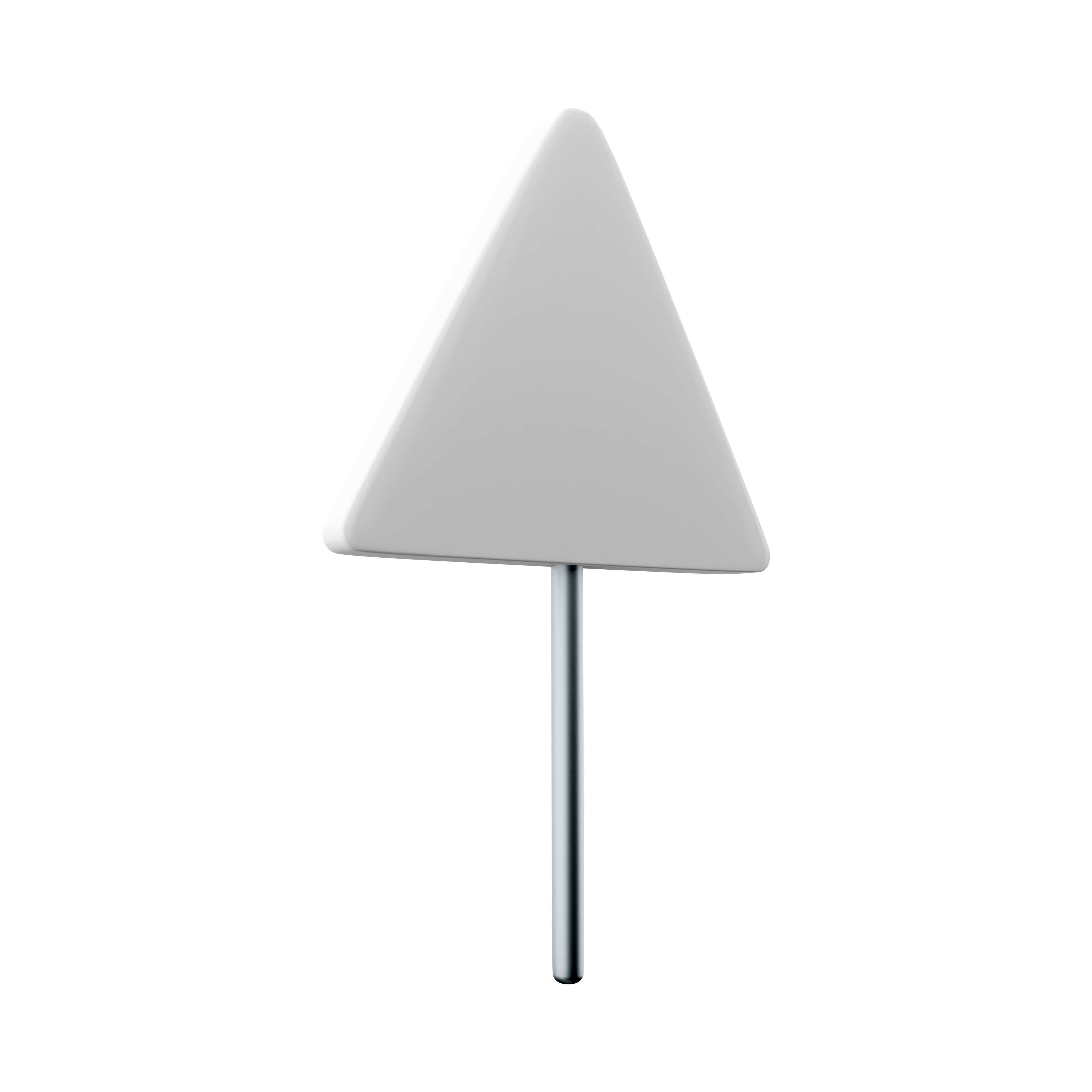  3d cartoon right-hand bend ahead road sign icon 3D model_1