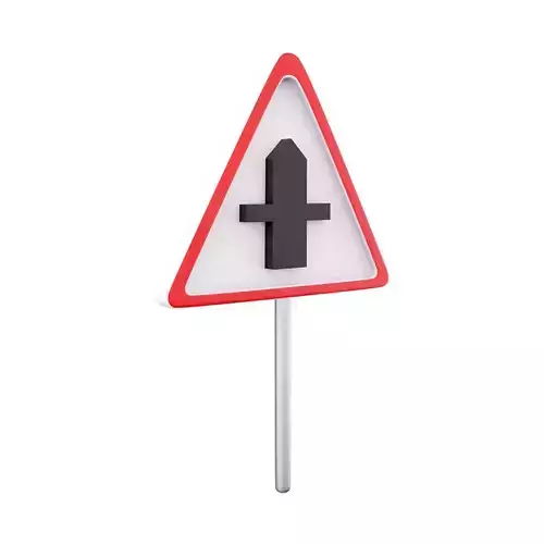 3d road intersection icon
