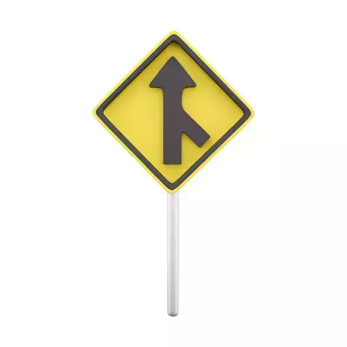  3d  merges with the right lane cartoon icon