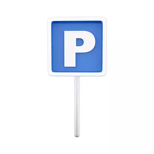 3d Blue Parking sign 3D model