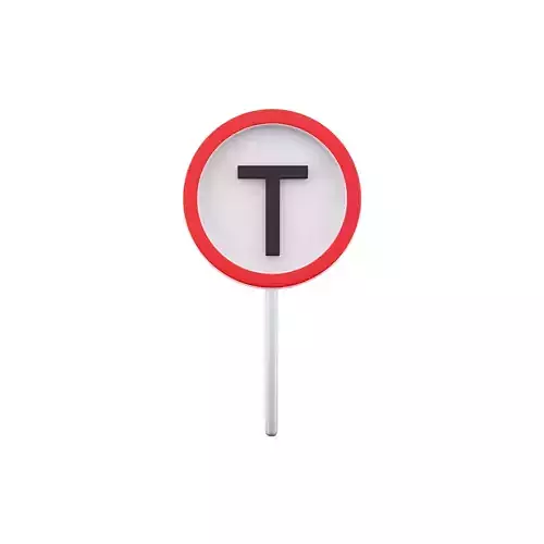 3d  no through road sign  cartoon icon