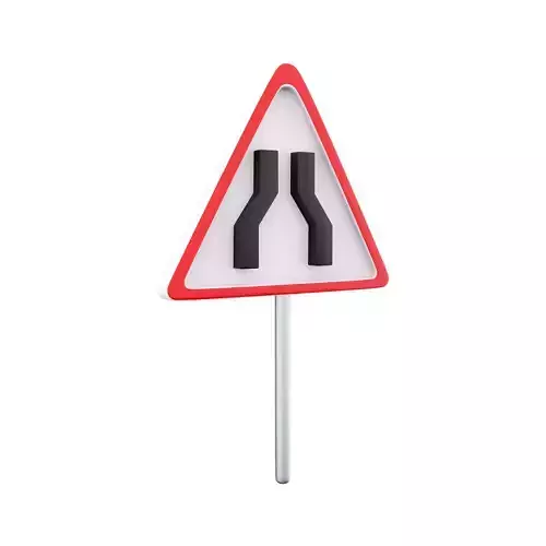 3D  road sign extending both side