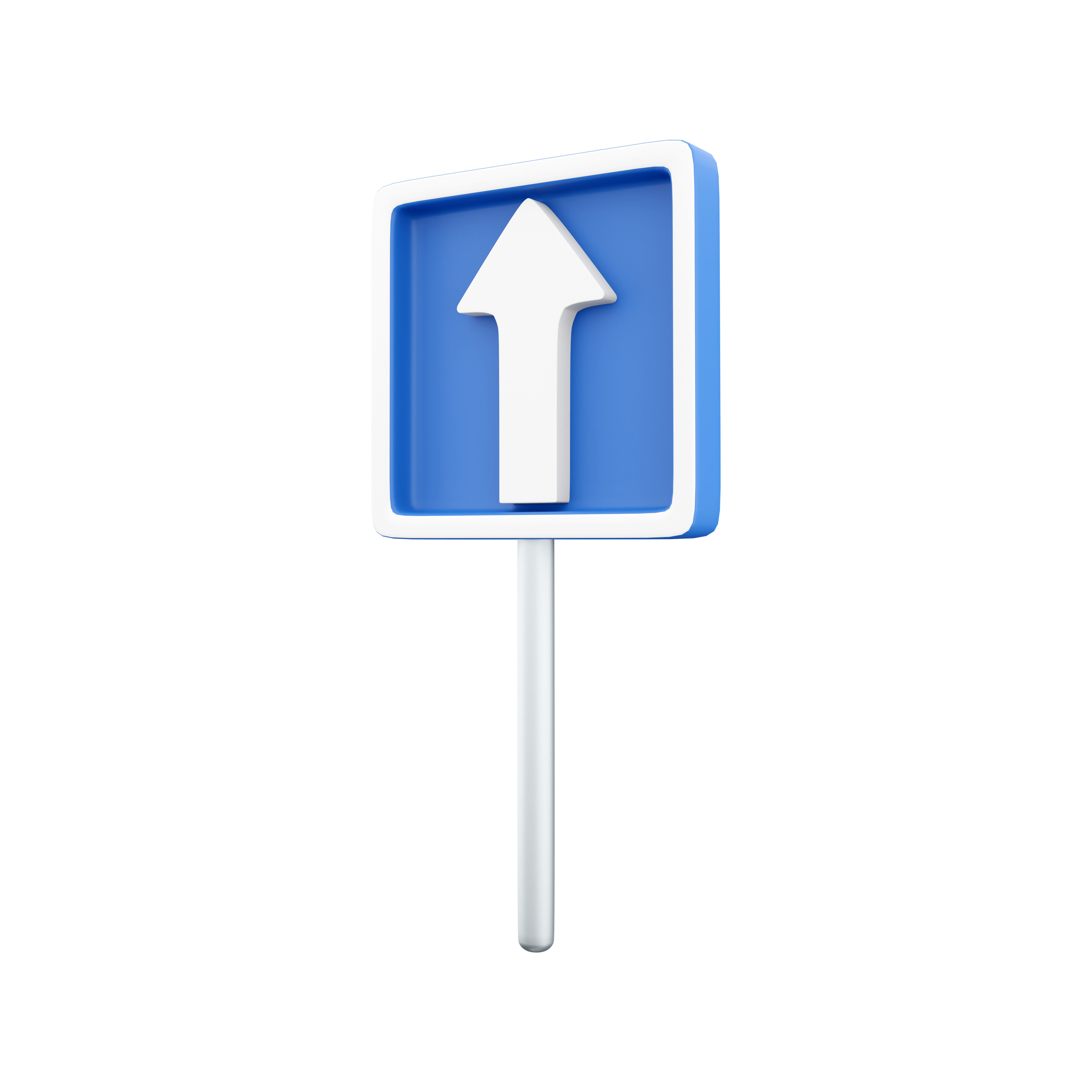 3d Straight road sign icon 3D model_2
