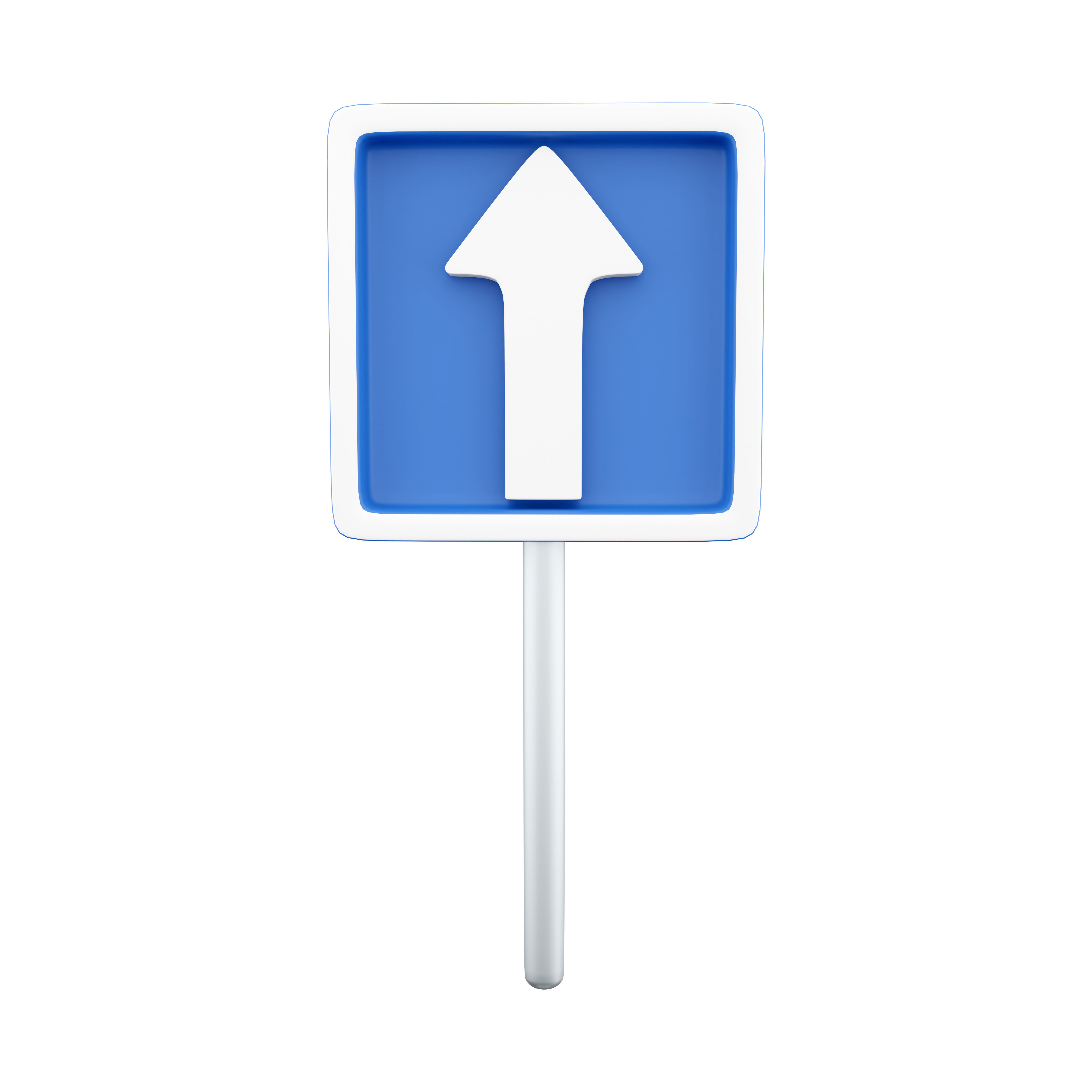3d Straight road sign icon 3D model_3