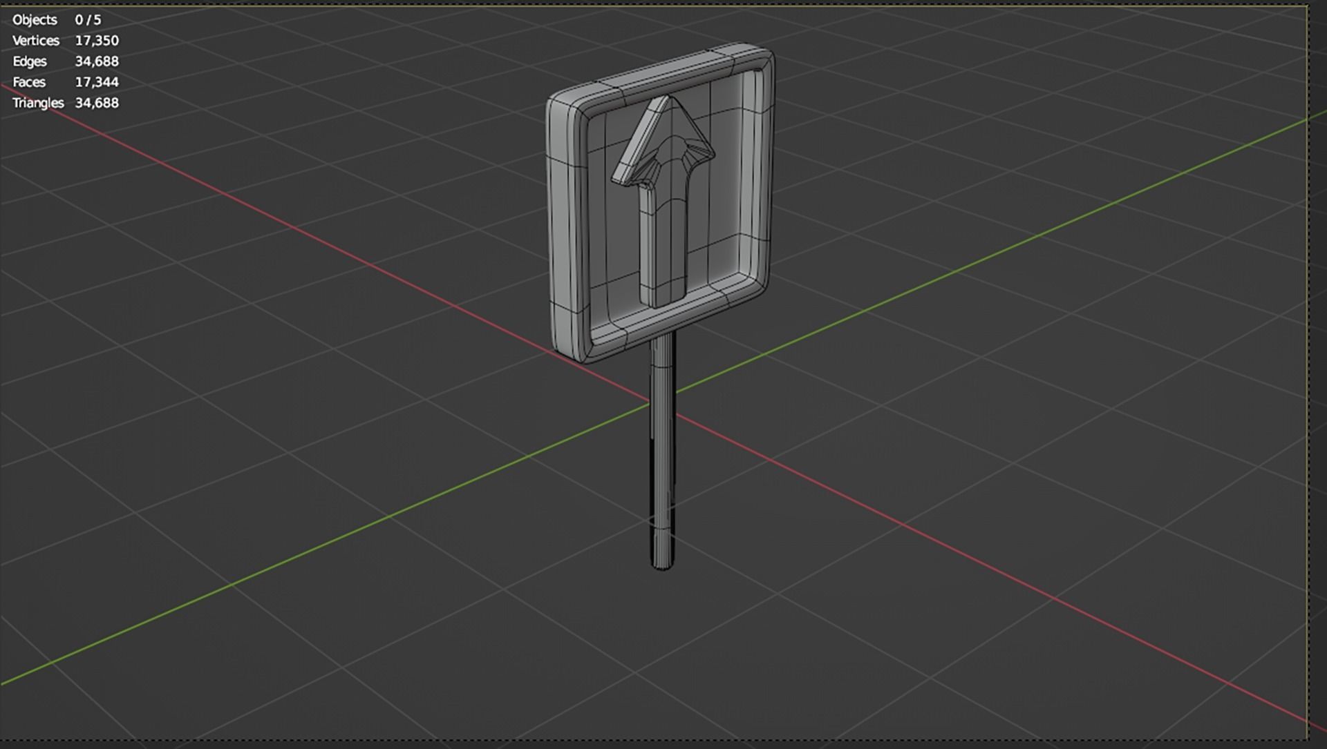 3d Straight road sign icon 3D model_5