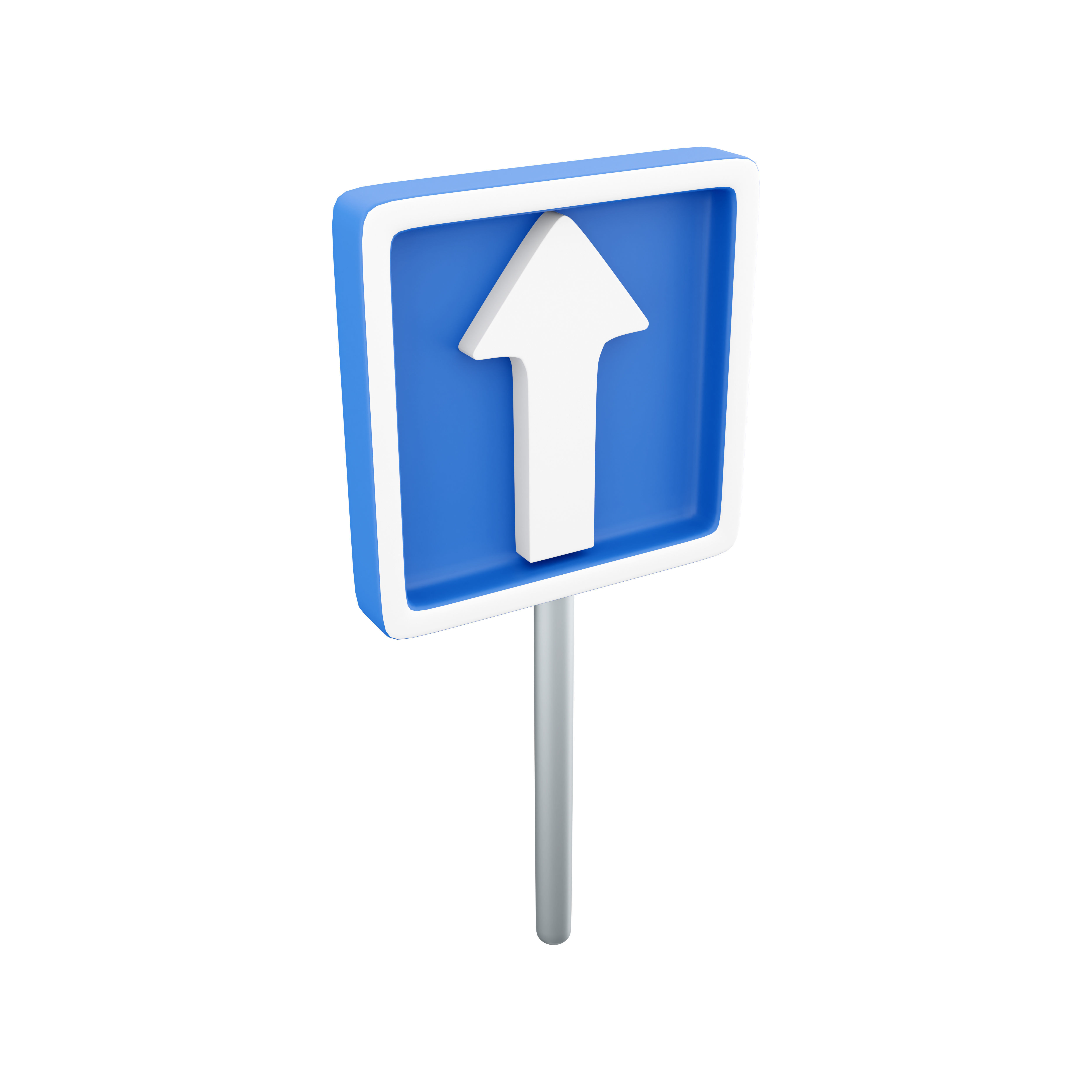 3d Straight road sign icon 3D model_4