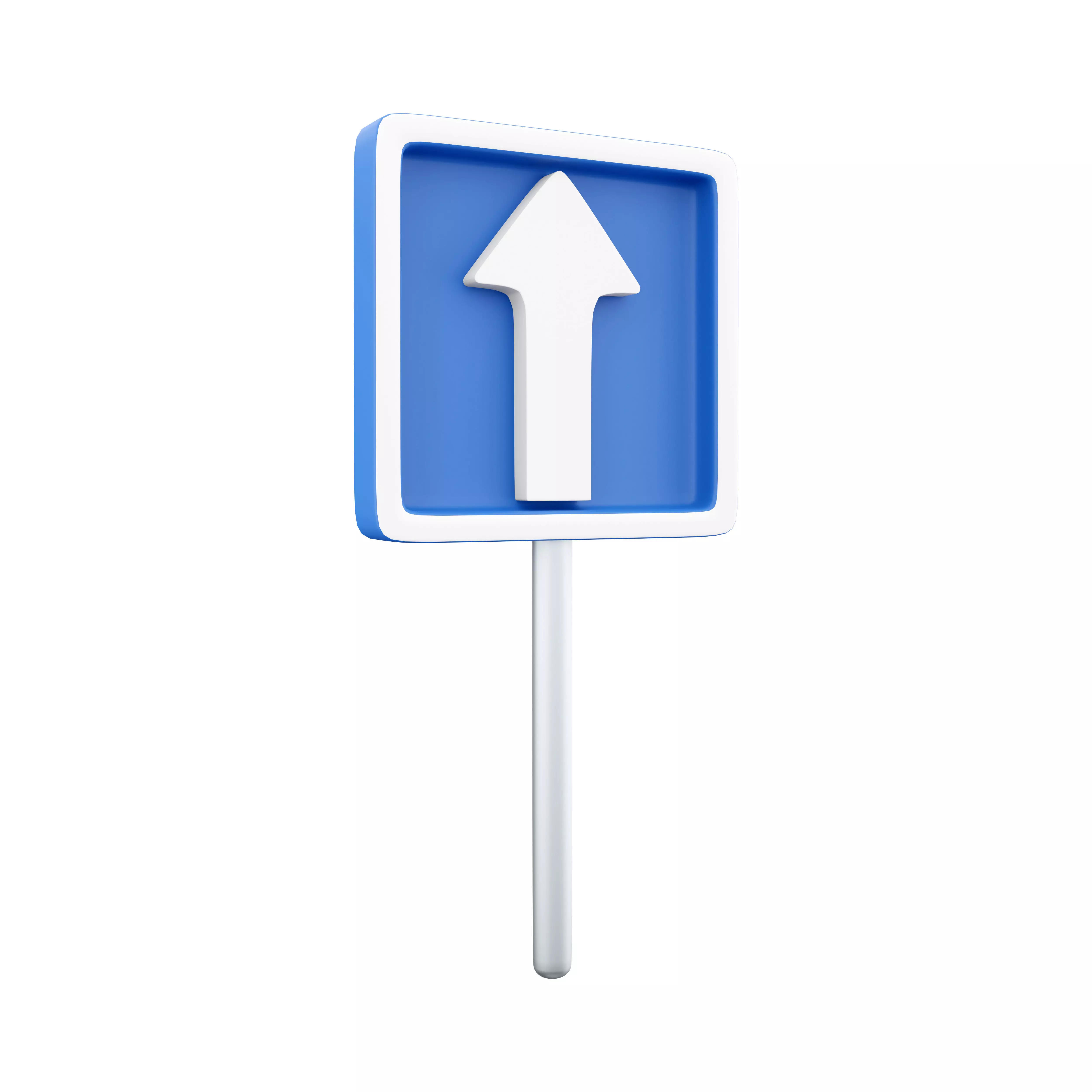 3d Straight road sign icon 3D model_0