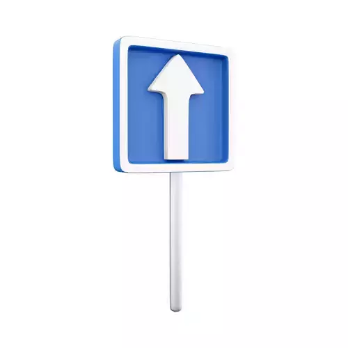3d Straight road sign icon 3D model