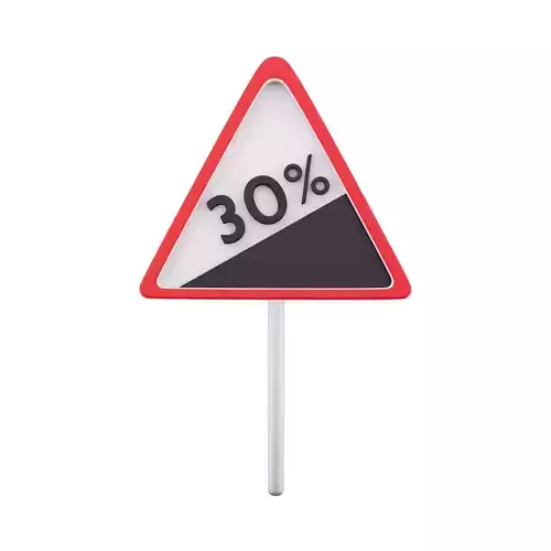 3d  Traffic Sign Steep decline 30 icon