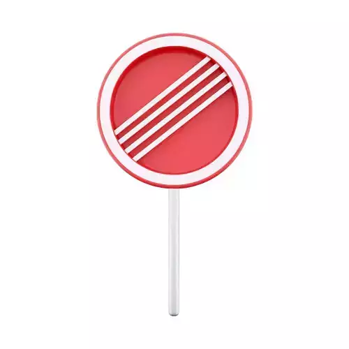 3D road forbidding sign