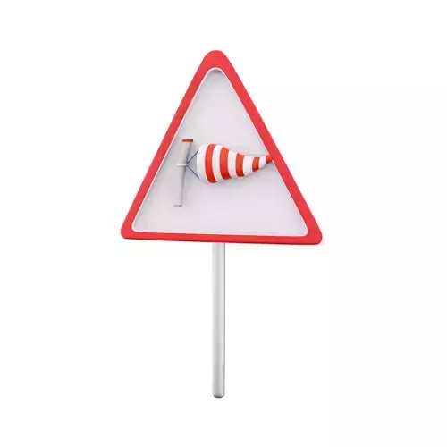 3d wind road sign icon  3D model