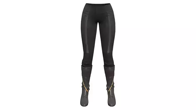 Black Legging Pants Boots Combo