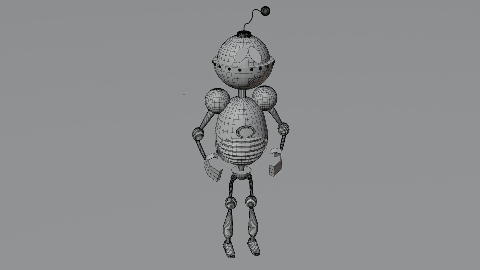 The Iron scifi Robot game ready lowpoly Low-poly 3D model_3