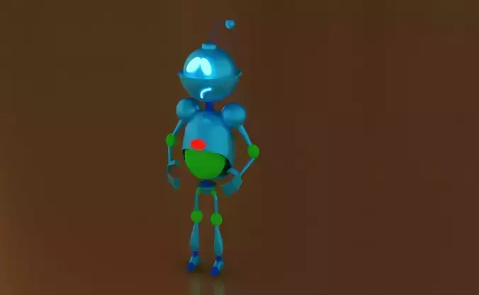 The Iron scifi Robot game ready lowpoly
