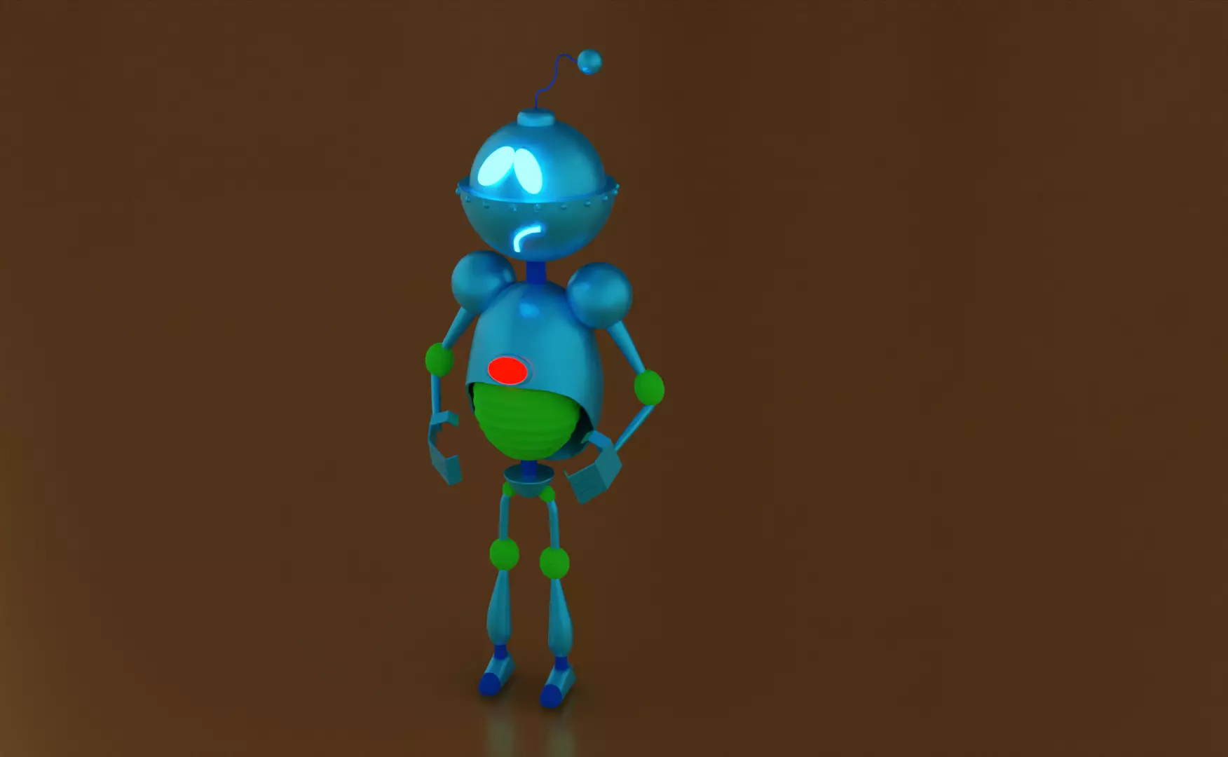 The Iron scifi Robot game ready lowpoly Low-poly 3D model_0