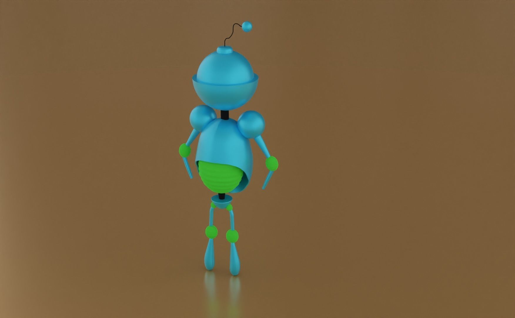 The Iron scifi Robot game ready lowpoly Low-poly 3D model_2