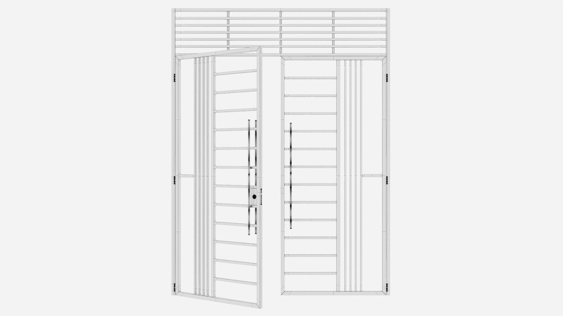 Aluminium door 52 3D model_6