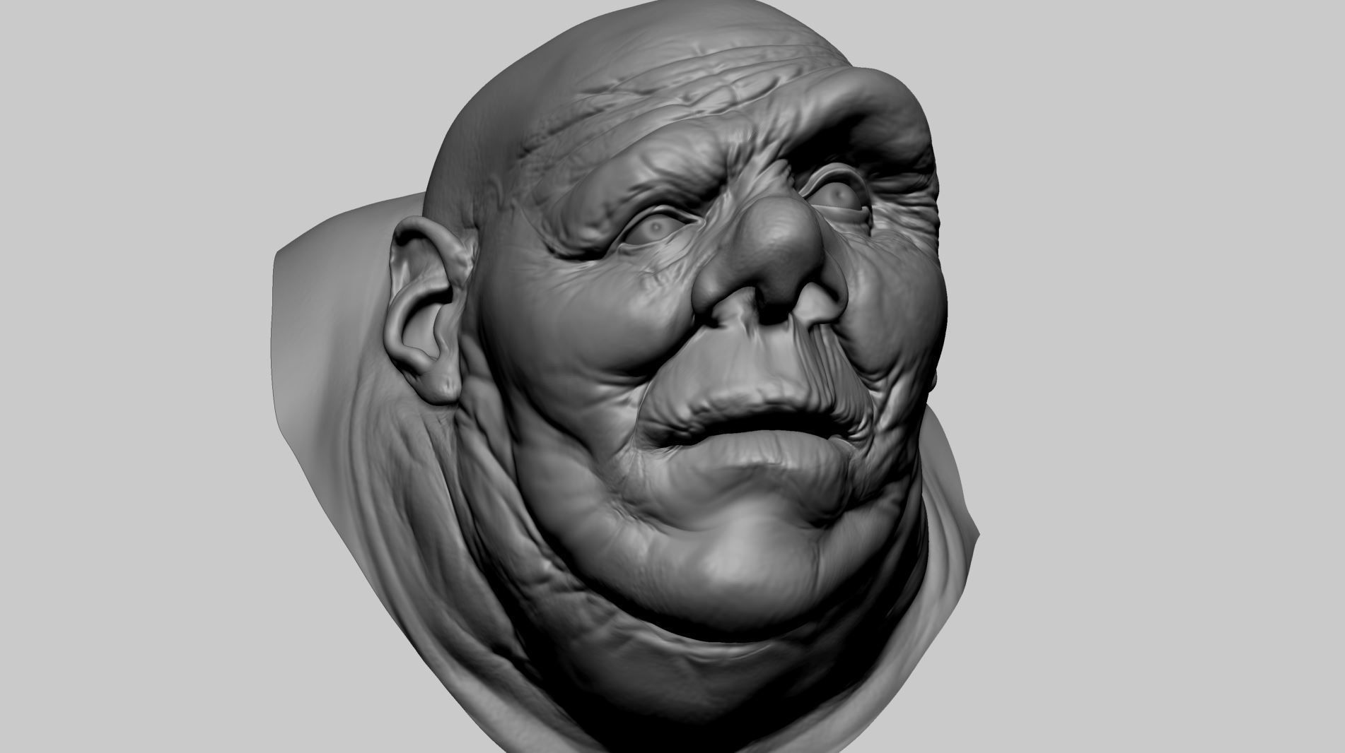 Male Head G 3D model_7