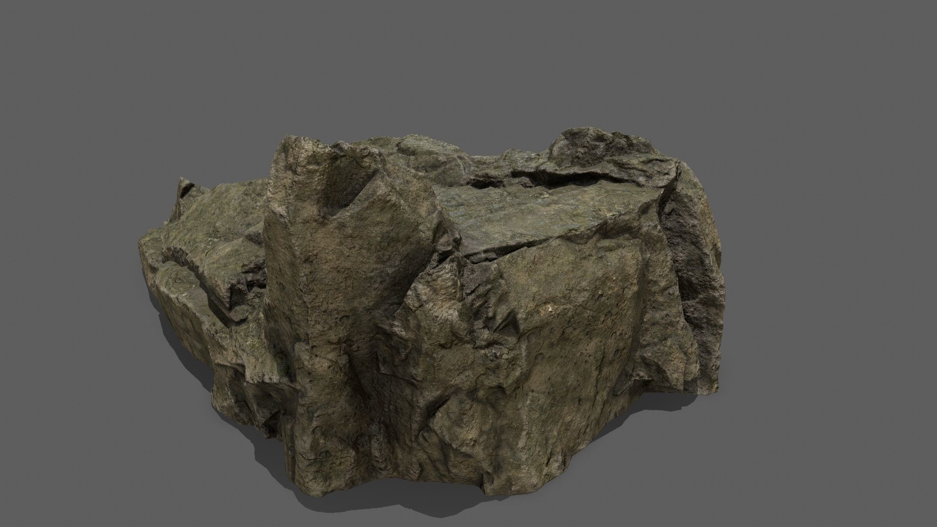 Stairs on rock Low-poly 3D model_4