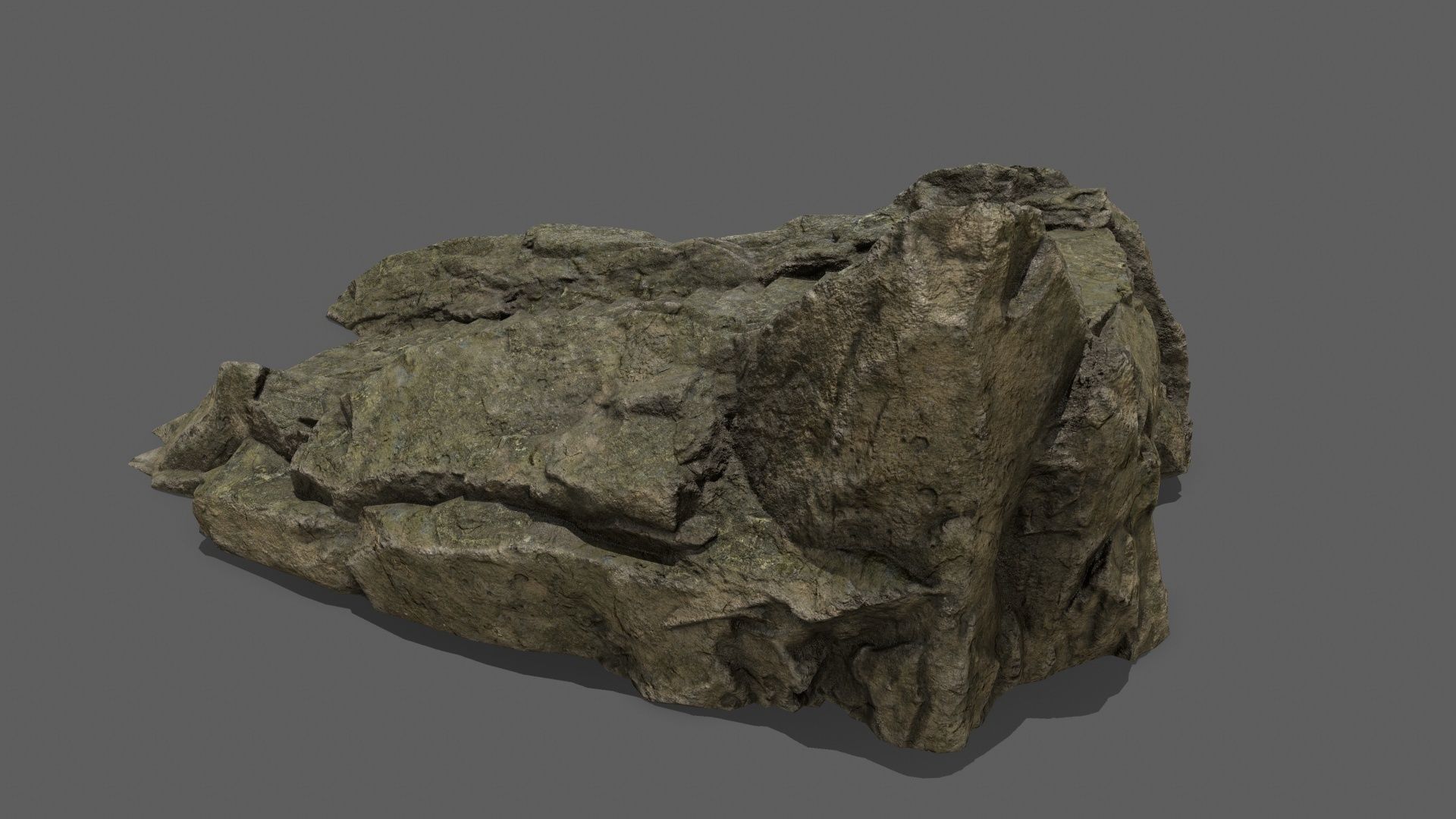 Stairs on rock Low-poly 3D model_3