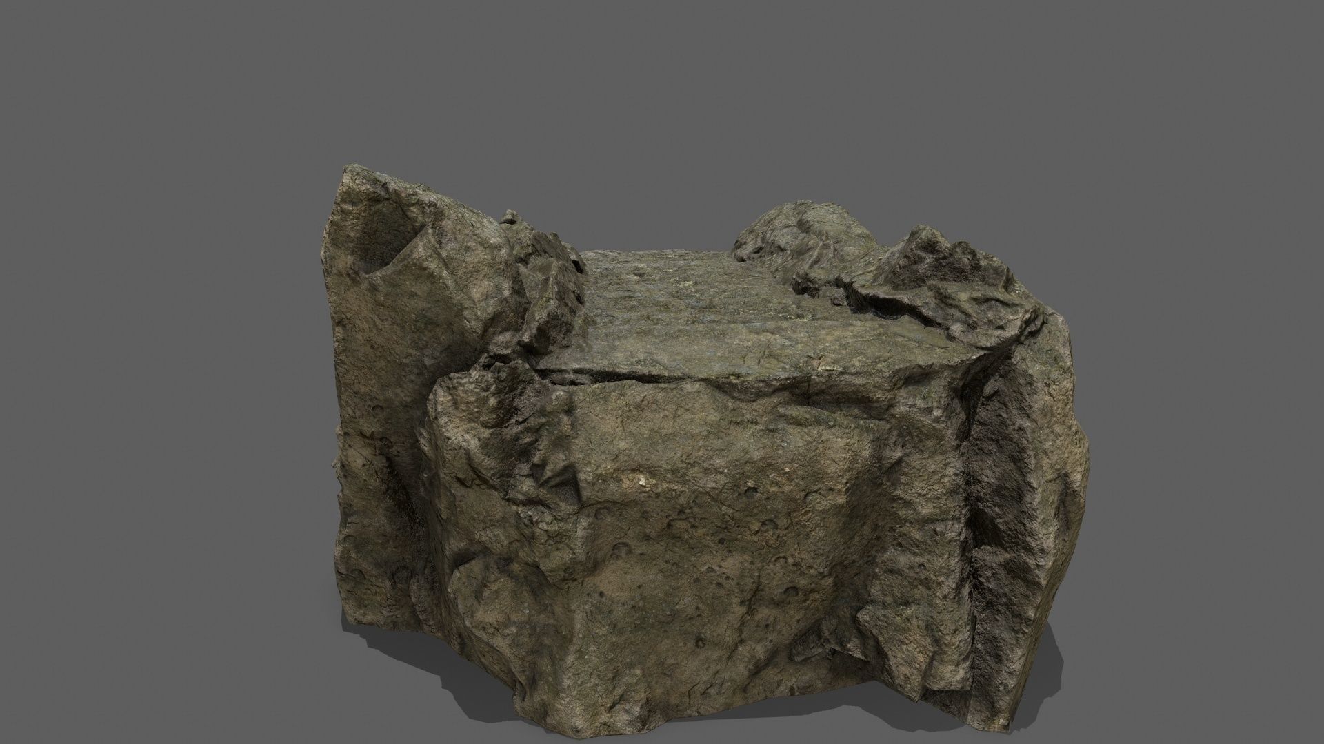 Stairs on rock Low-poly 3D model_5