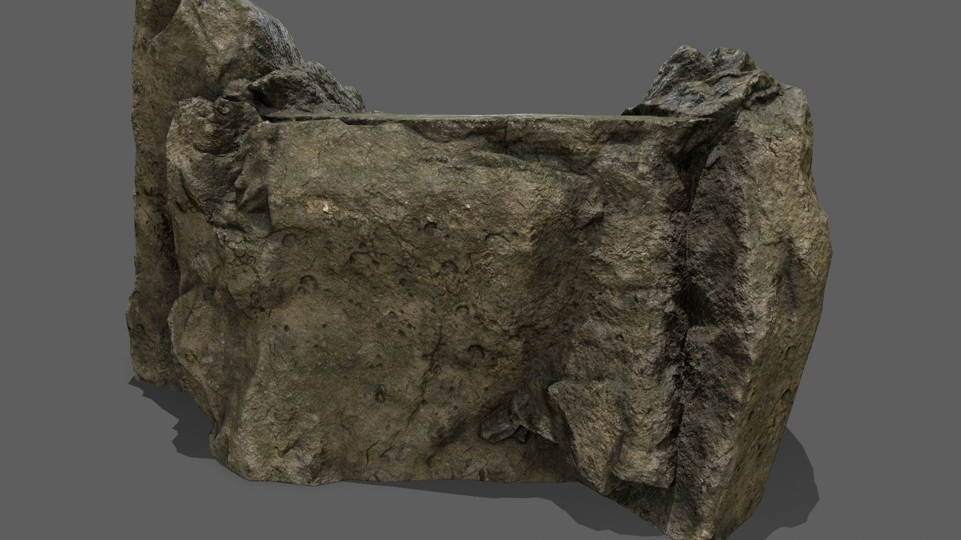 Stairs on rock Low-poly 3D model_15