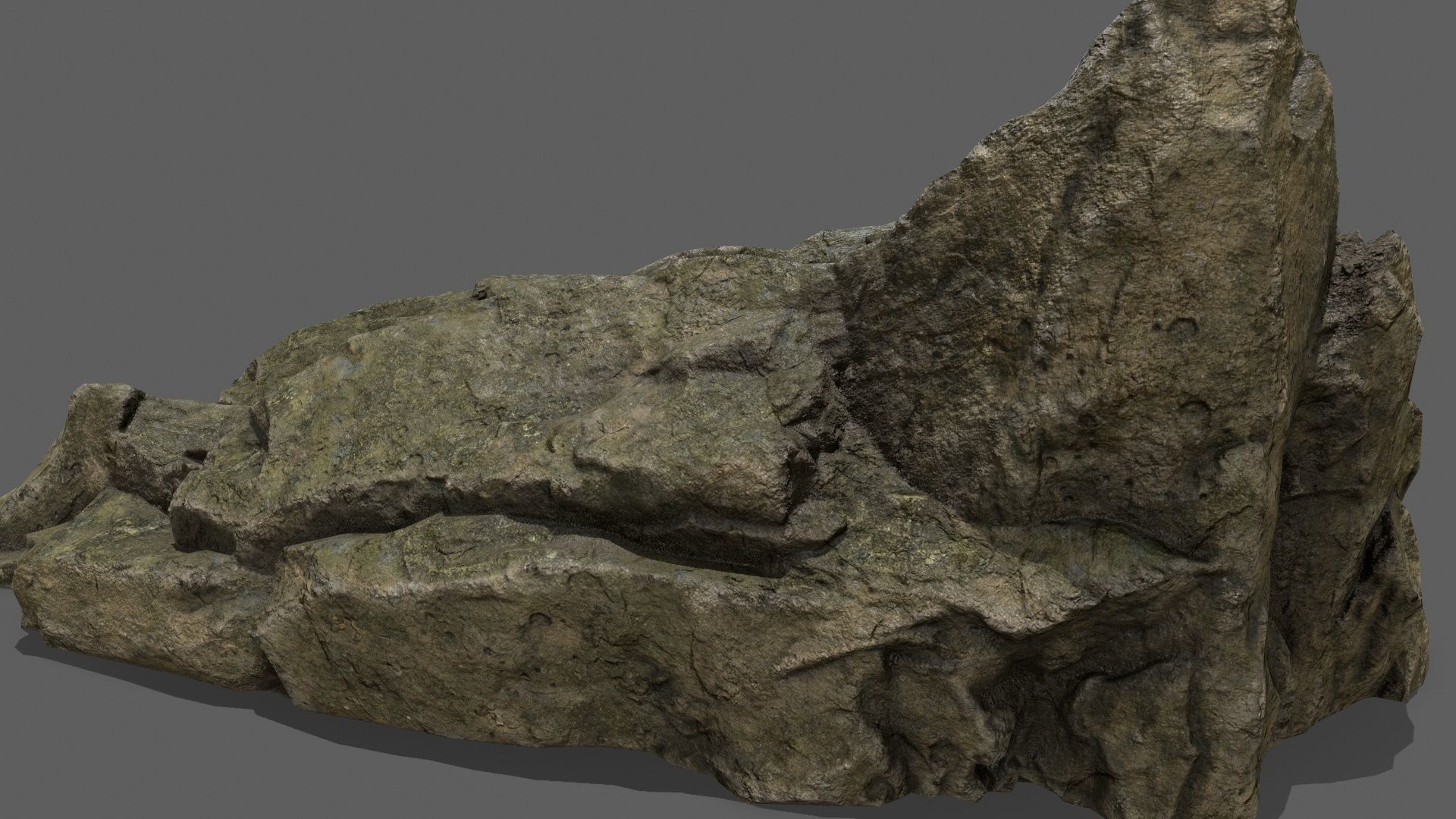 Stairs on rock Low-poly 3D model_16