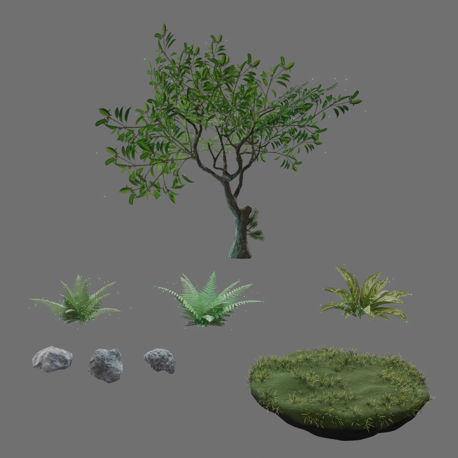 Florarium terrarium in bottle 3D model_3