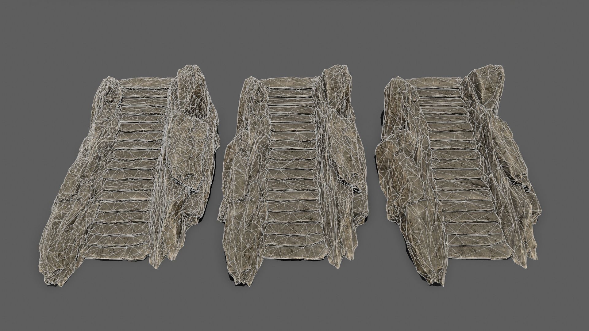 Stairs rock staircase Low-poly 3D model_18