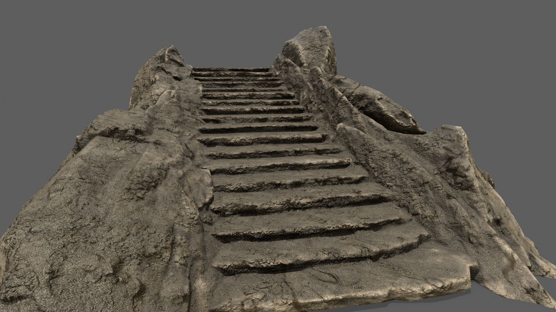 Stairs rock staircase Low-poly 3D model_16