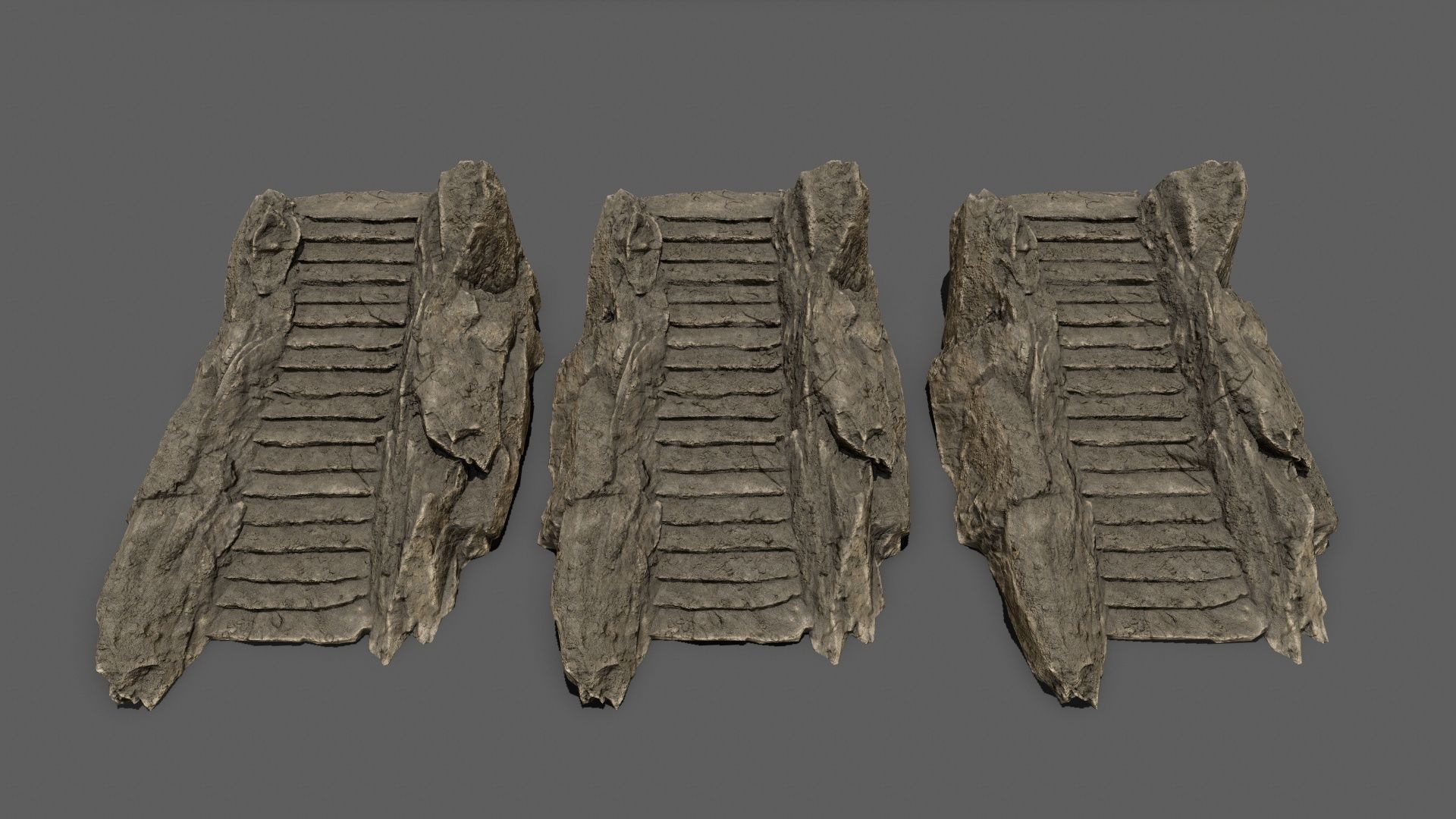 Stairs rock staircase Low-poly 3D model_17