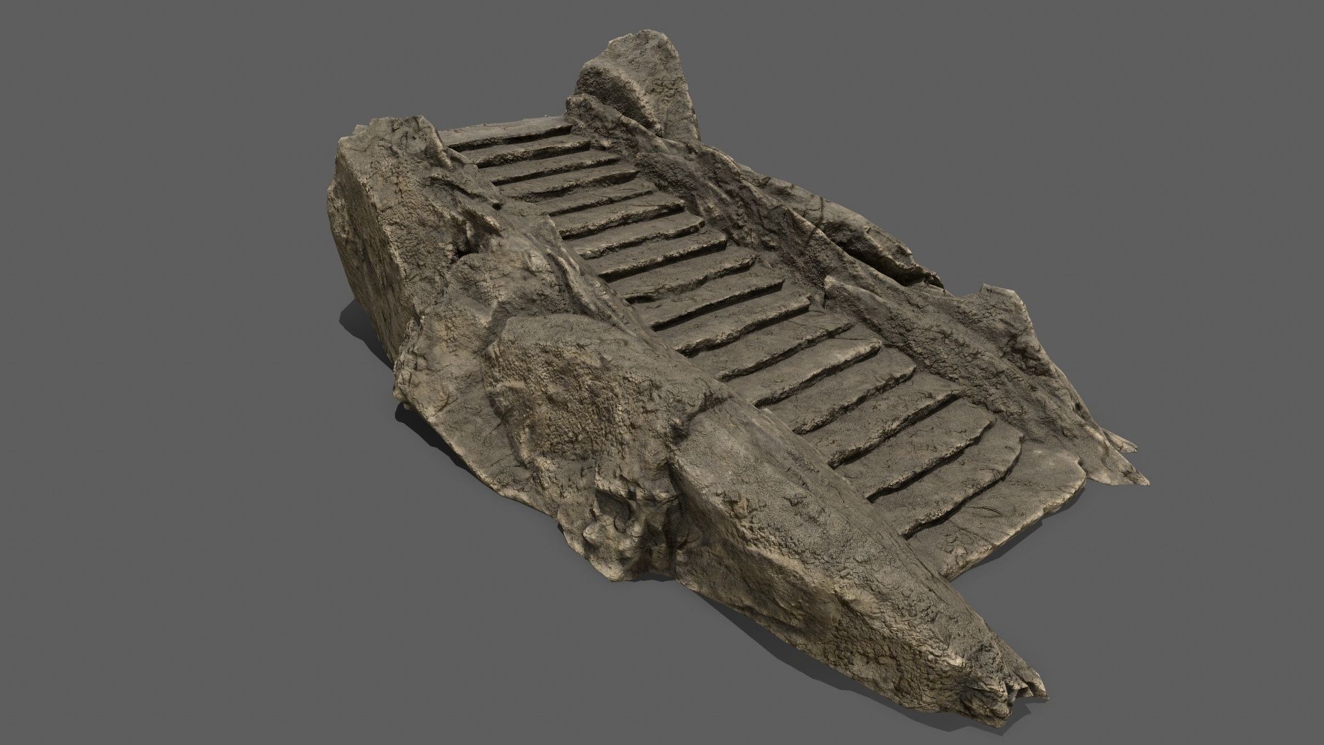 Stairs rock staircase Low-poly 3D model_9