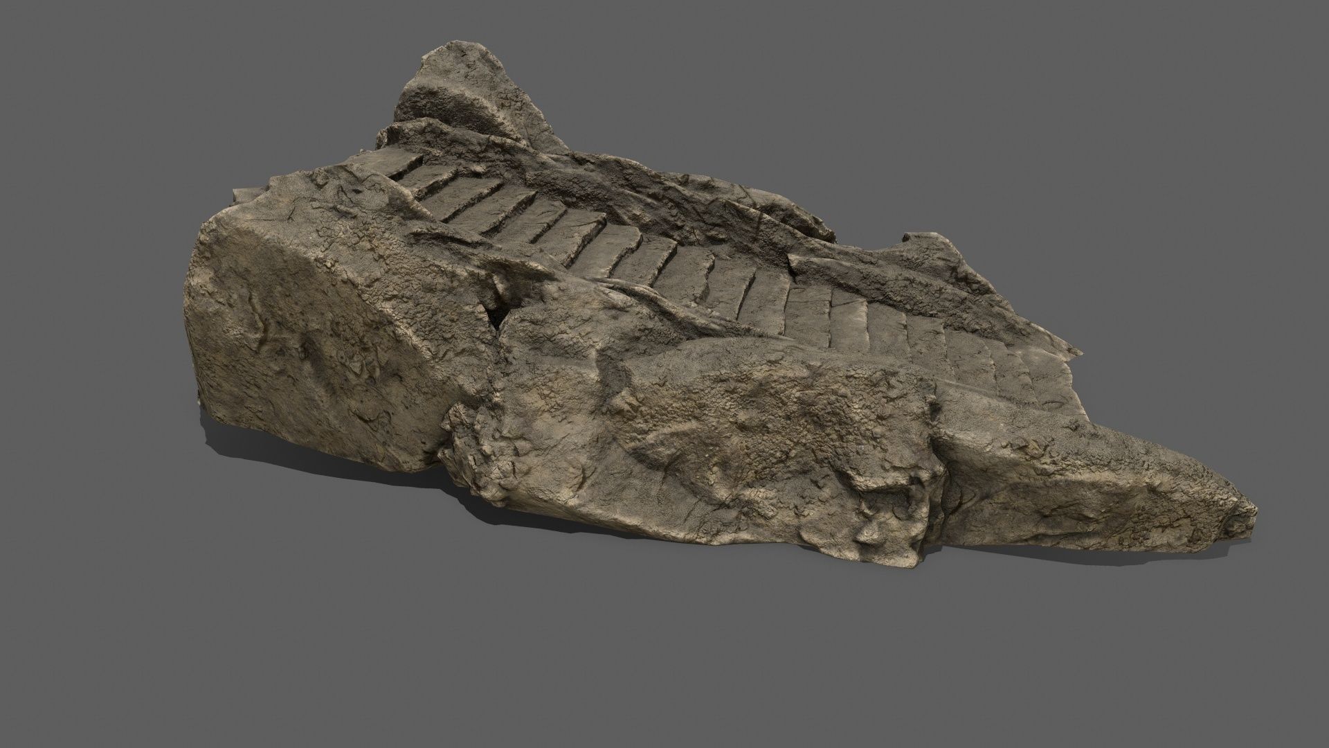 Stairs rock staircase Low-poly 3D model_8